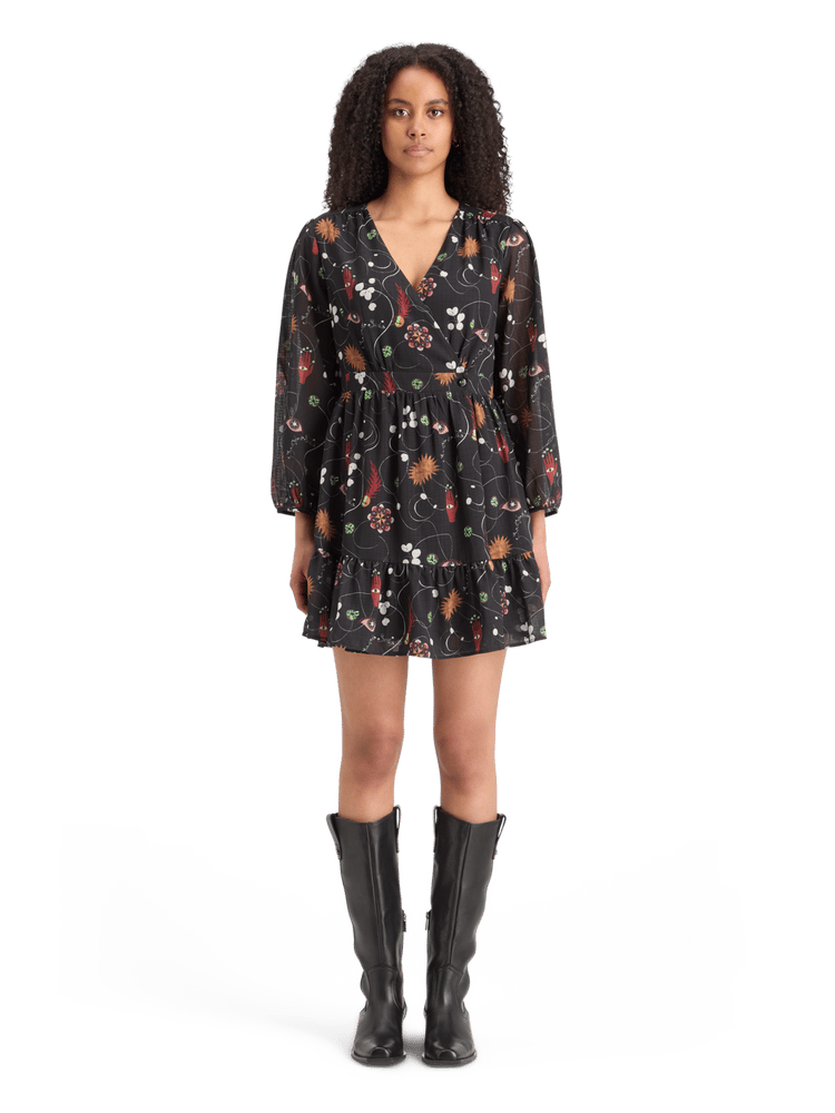 Floral Mini Wrap Dress