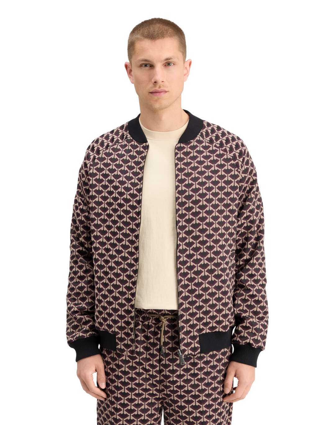 Reversible Jacquard Bomber Jacket