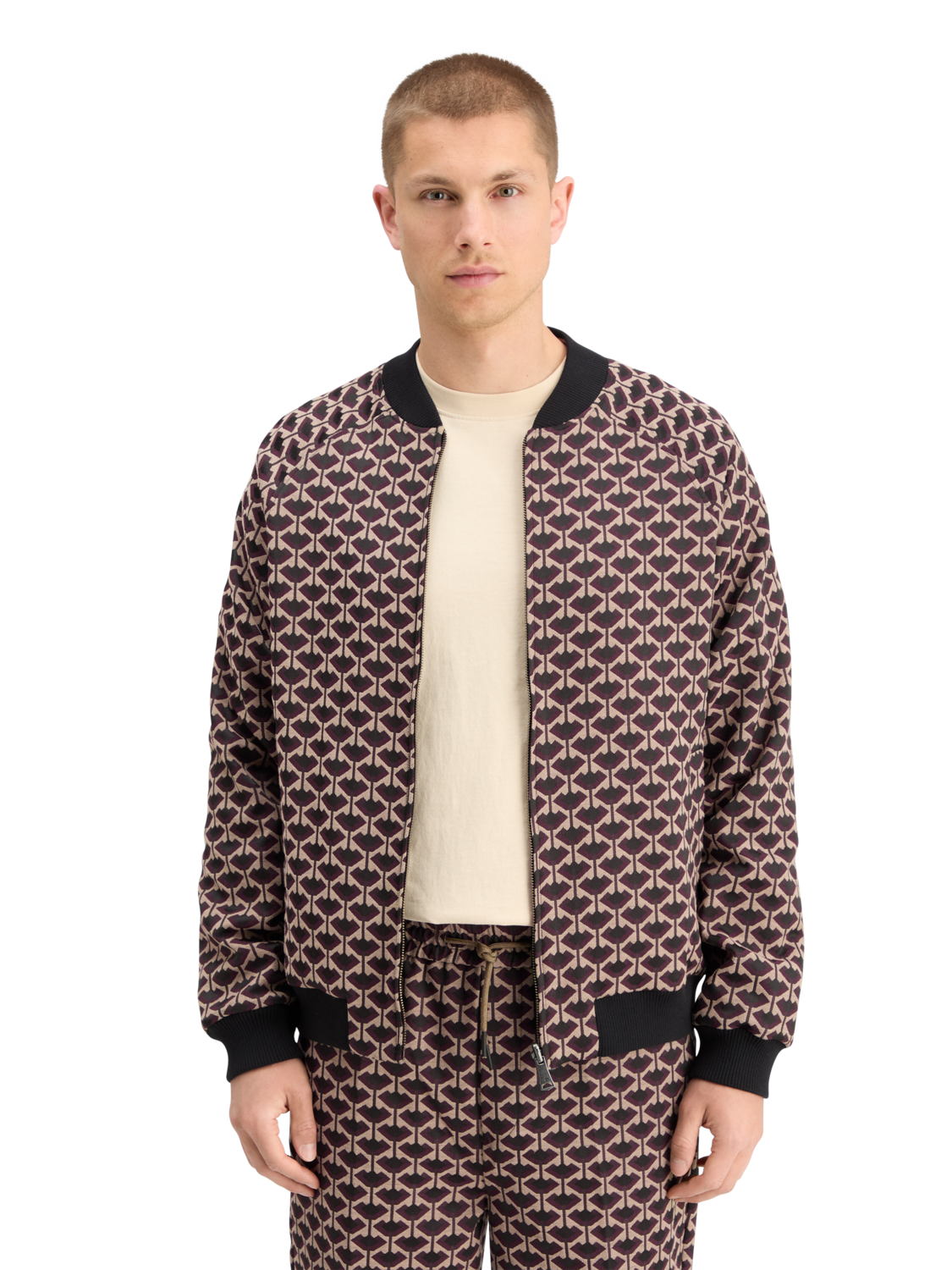 Reversible Jacquard Bomber Jacket