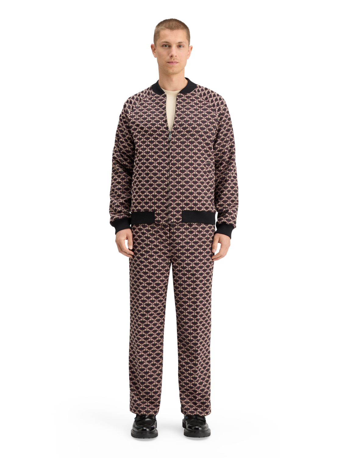 Reversible Jacquard Bomber Jacket