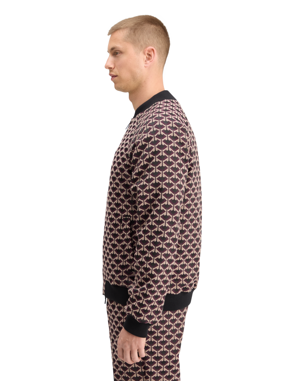 Reversible Jacquard Bomber Jacket