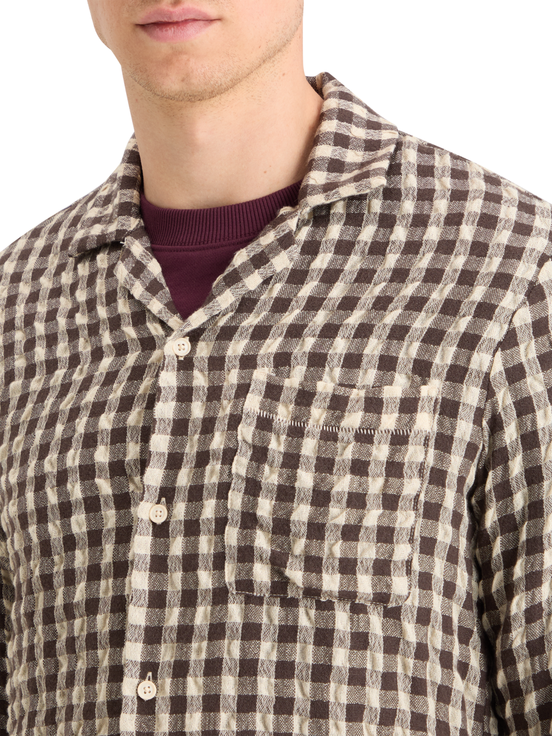 Relaxed-Fit Seersucker Wool-Blend Check Shirt