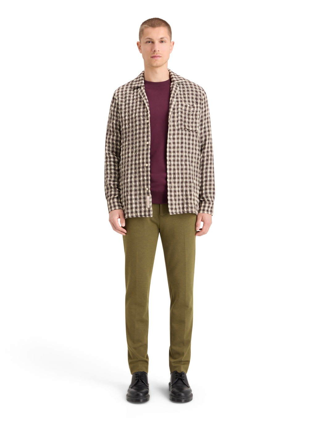 Relaxed-Fit Seersucker Wool-Blend Check Shirt