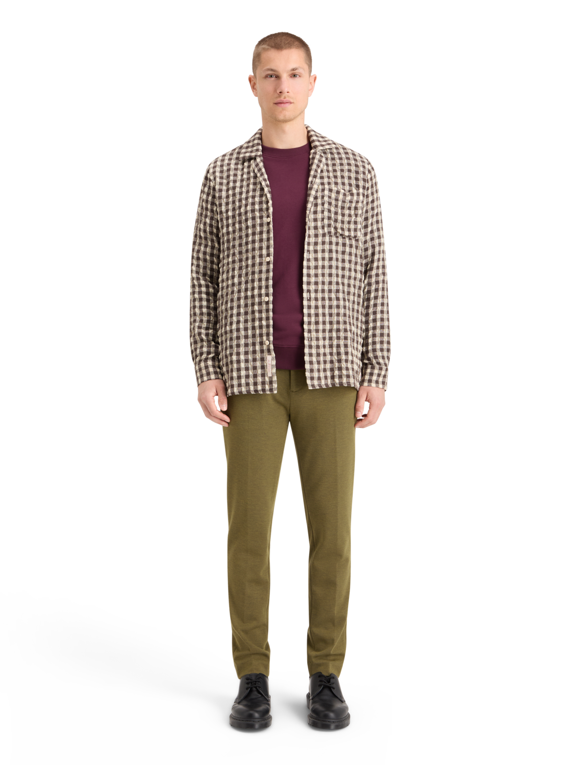 Relaxed-Fit Seersucker Wool-Blend Check Shirt