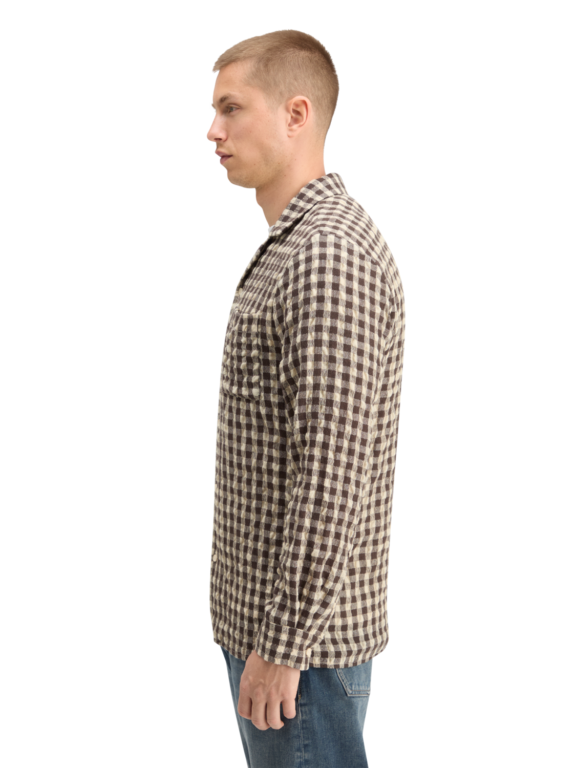 Relaxed-Fit Seersucker Wool-Blend Check Shirt
