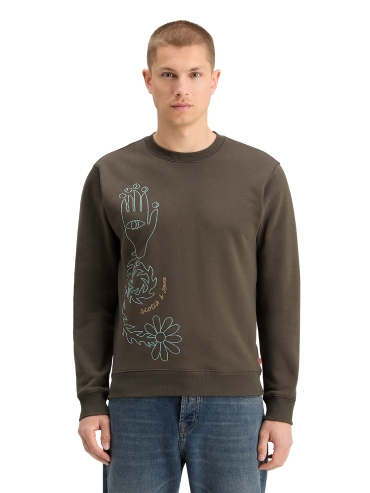 Scotch and soda embroidered sweatshirt hotsell
