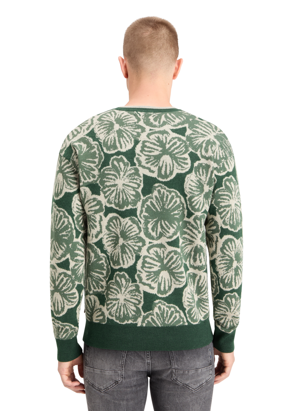 Drop Shoulder Jacquard Sweater