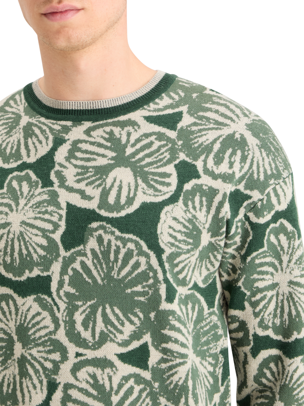 Drop Shoulder Jacquard Sweater