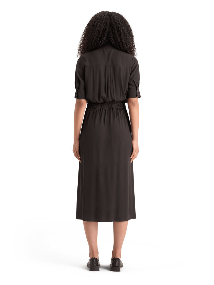 Utility Crepe Midi Dress