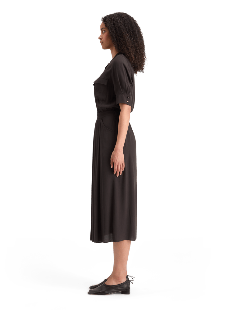 Utility Crepe Midi Dress