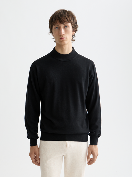 Essentials — Drop Shoulder Mock Neck Pullover – Scotch & Soda Essentials — Drop Shoulder Mock Neck Pullover – Scotch & Soda