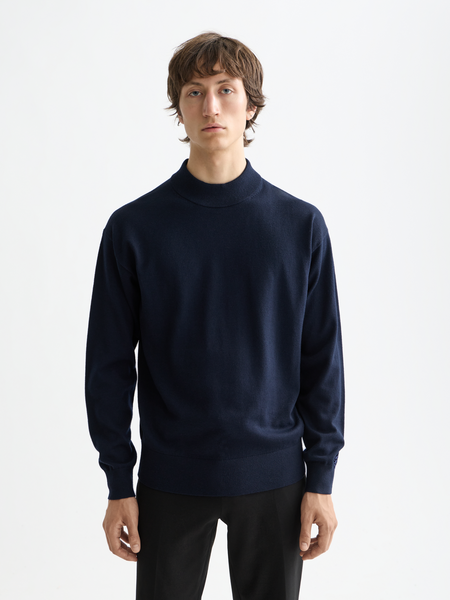 ＊新品タグ付き＊【UJOH】One Sholder SKT（Dark Navy) Essentials — Drop Shoulder Mock Neck Pullover – Scotch & Soda
