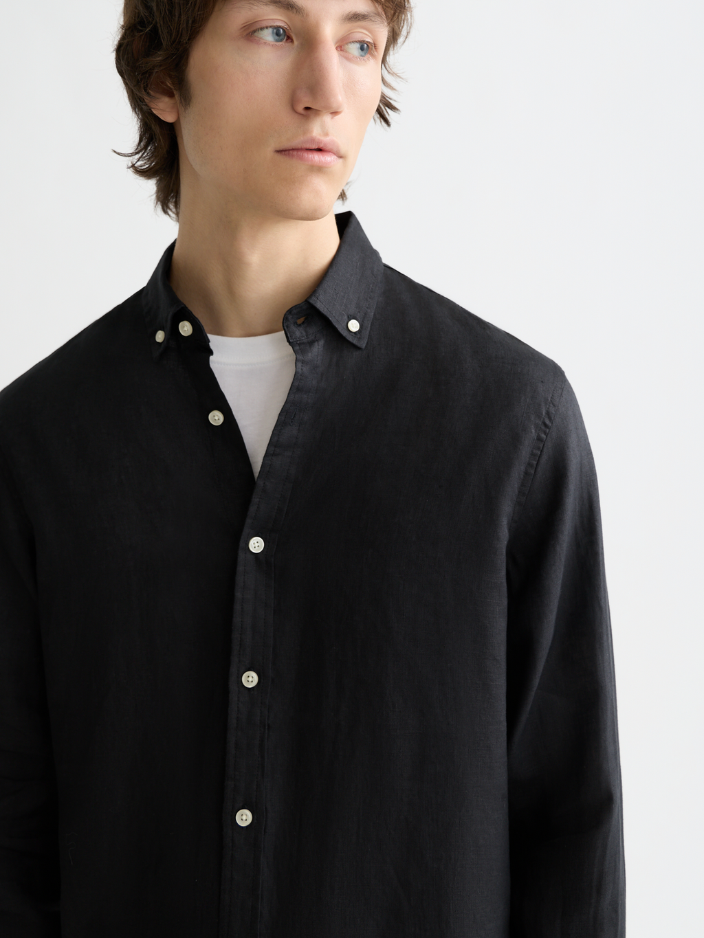 Essentials — Linen Long Sleeve Button-Down Shirt