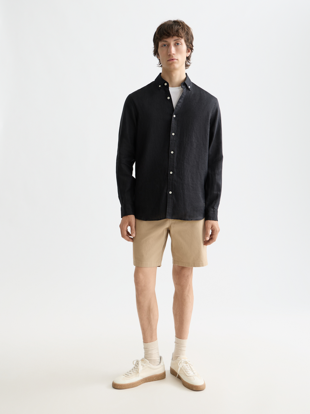 Essentials — Linen Long Sleeve Button-Down Shirt
