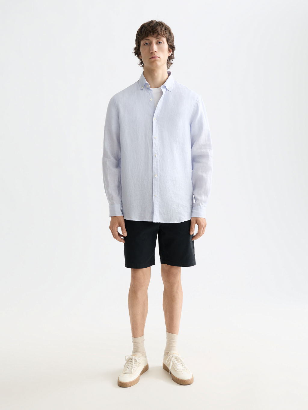 Essentials — Linen Long Sleeve Button-Down Shirt