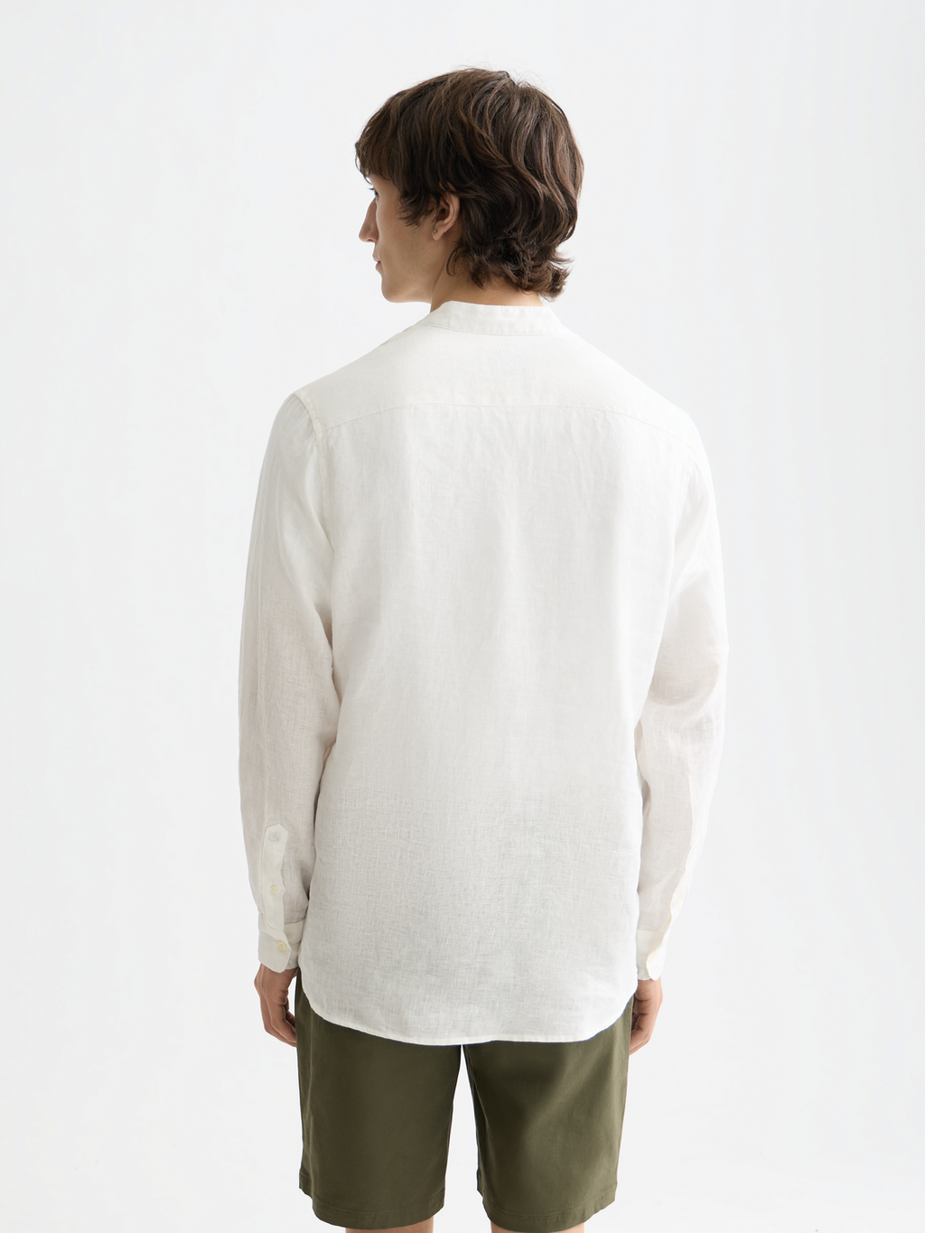 Essentials — Linen Stand Up Collar Shirt