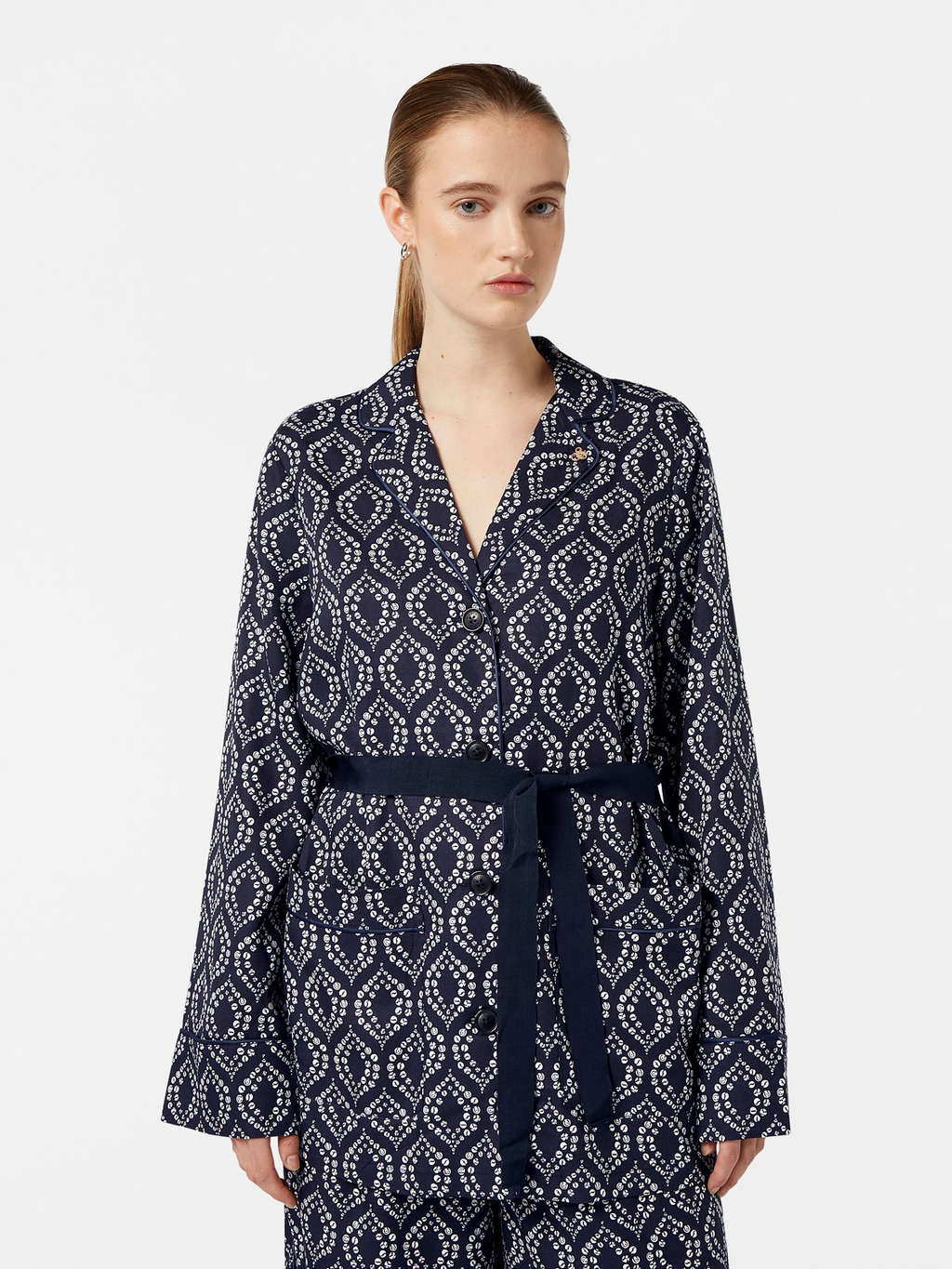 Geometric Printed Pyjama Blazer