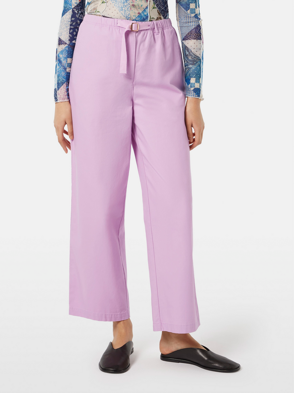 Ezra High-Rise Wide-Leg Belted Pant