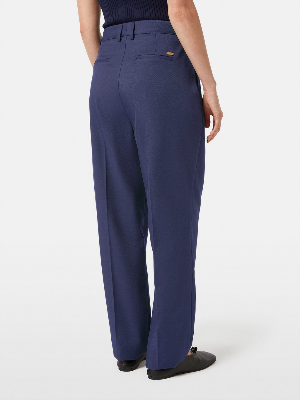 Edie Tailored Wide-Leg Fixed Belt Pant