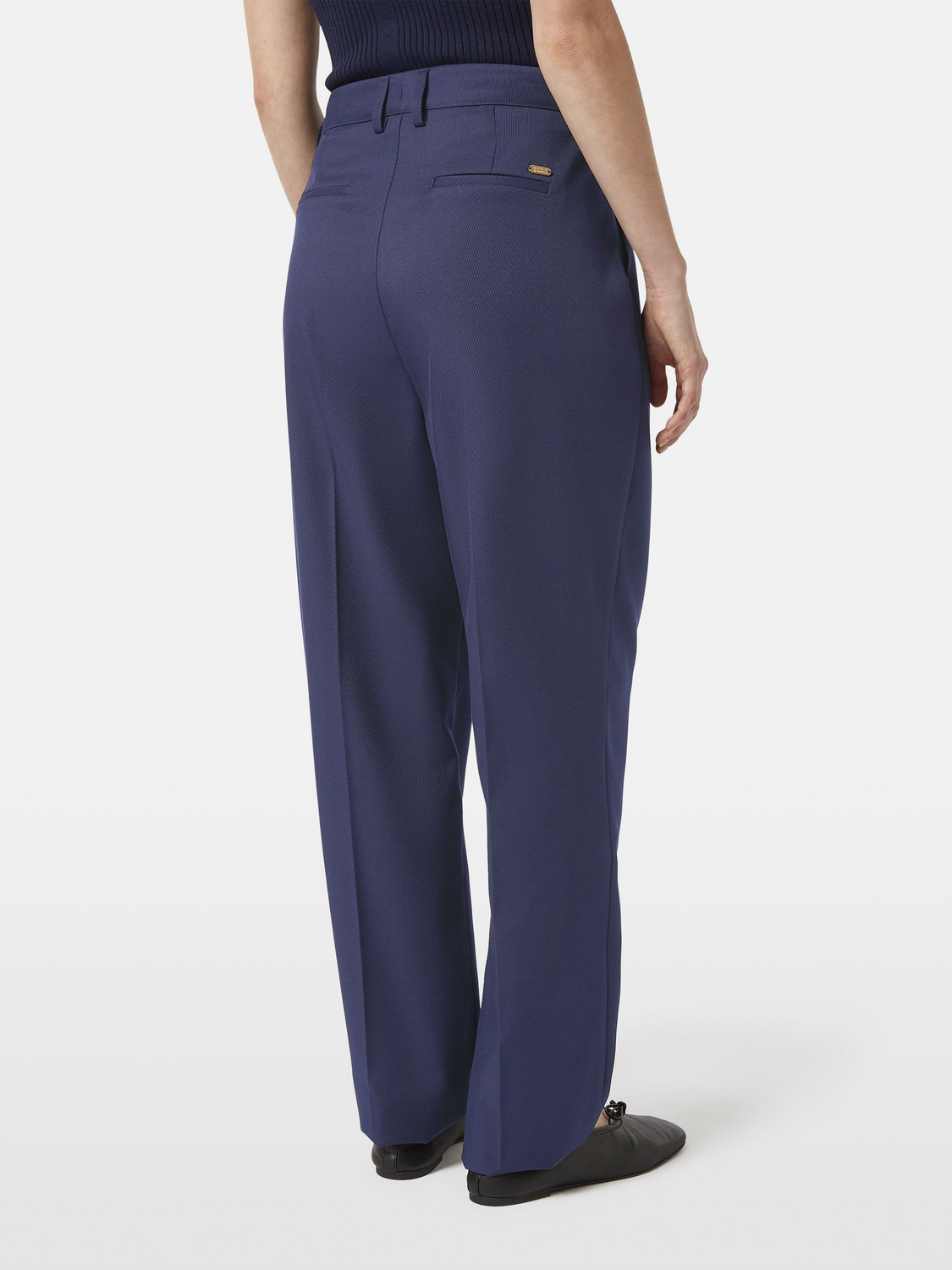 Edie Tailored Wide-Leg Fixed Belt Pant