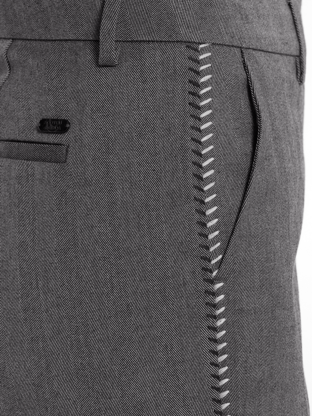 Violet Herringbone High Rise Flare Pant