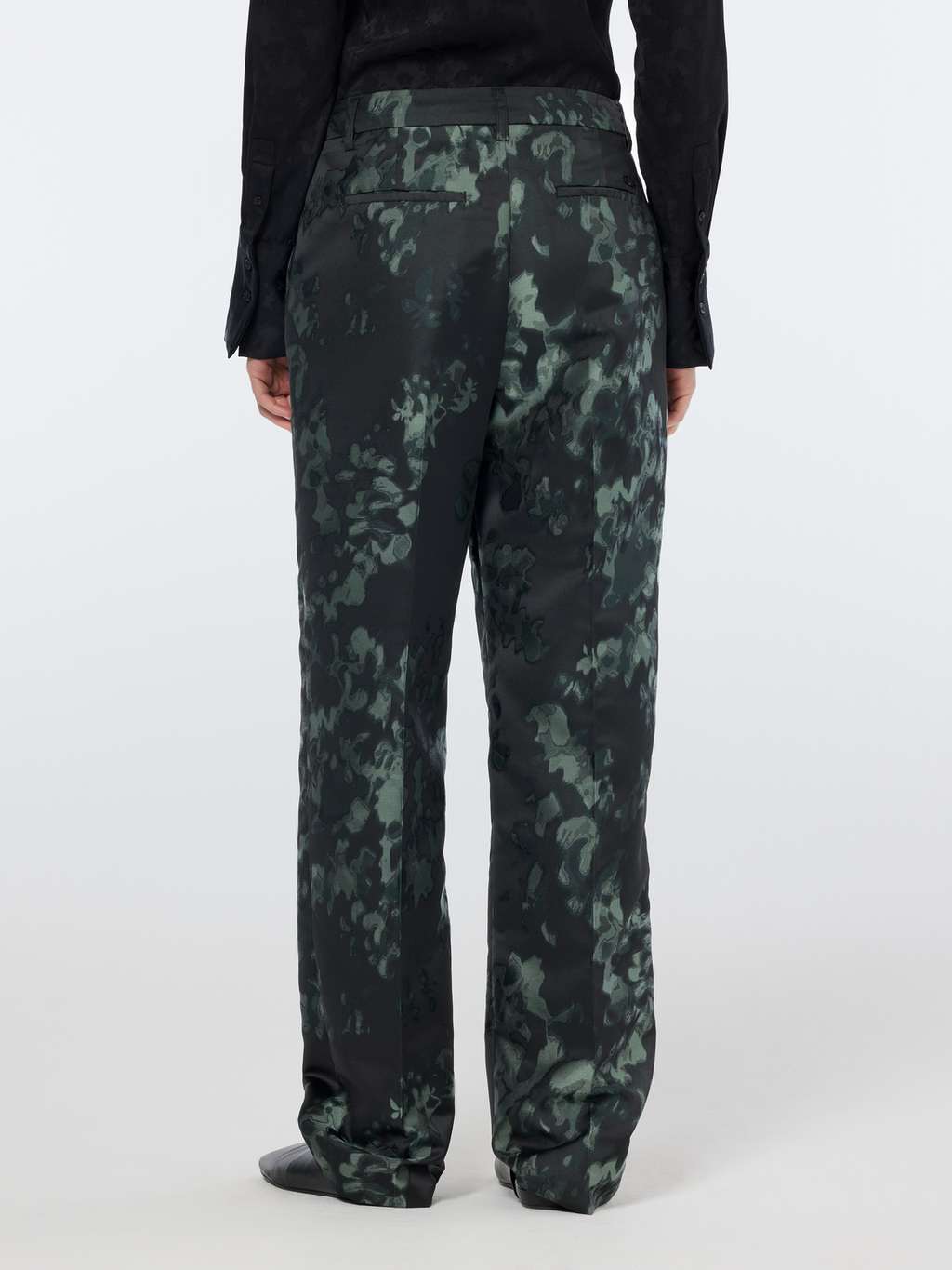 Ripple Floral Jacquard Straight Leg Pant