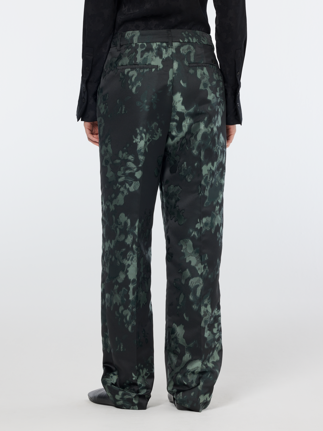Ripple Floral Jacquard Straight Leg Pant