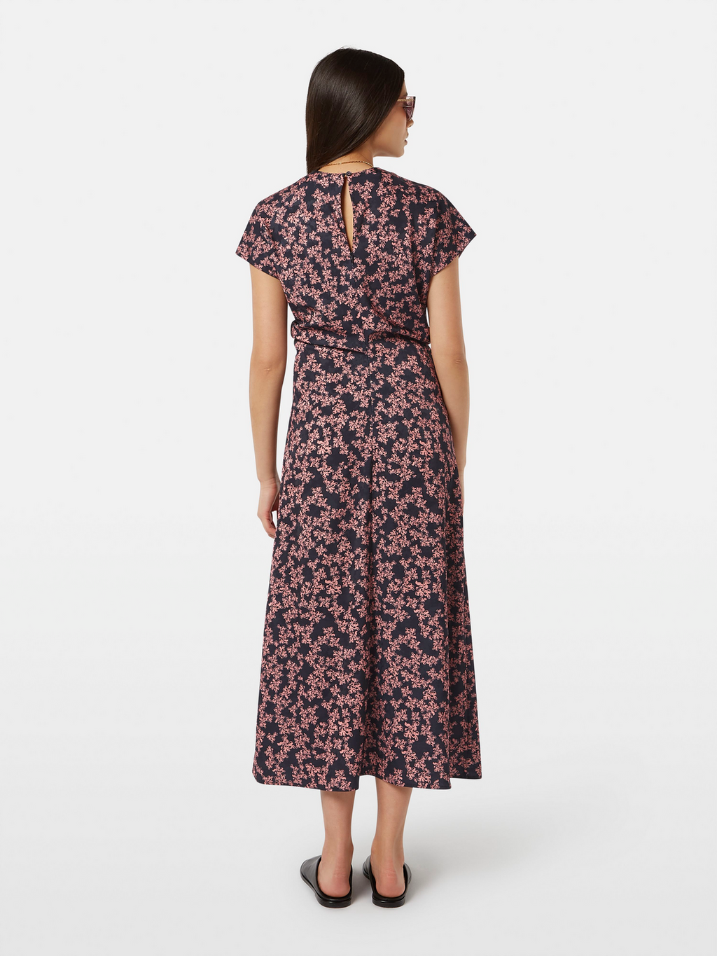 Jacquard Midi Satin Dress