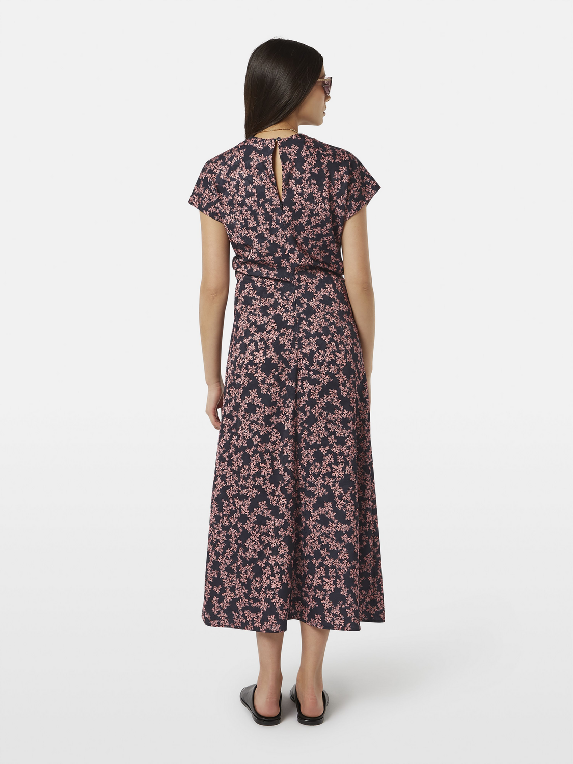 Jacquard Midi Satin Dress