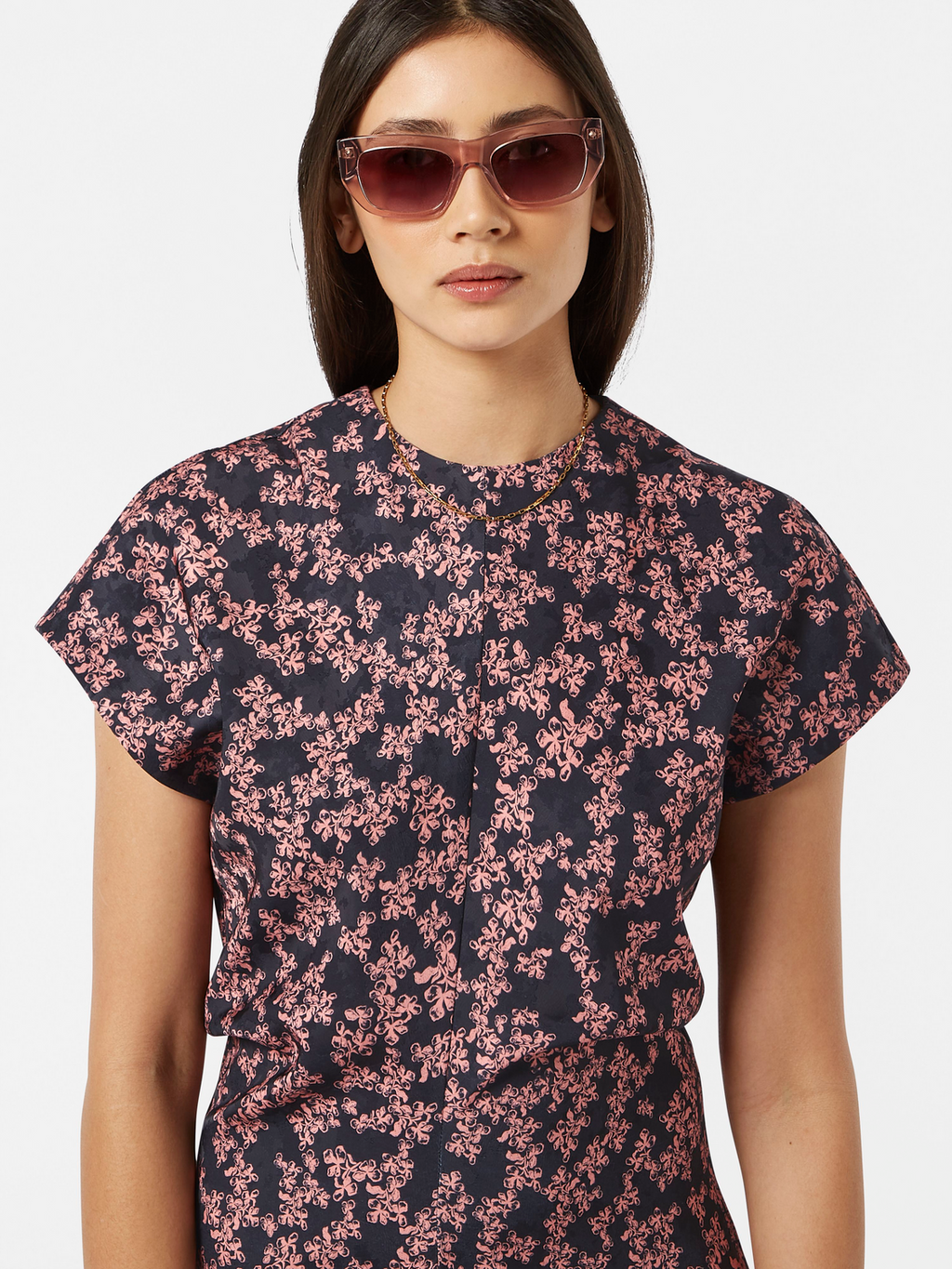 Jacquard Midi Satin Dress