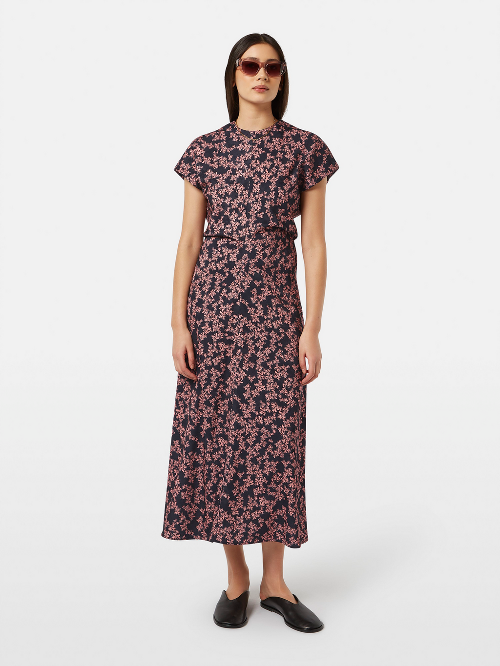 Jacquard Midi Satin Dress