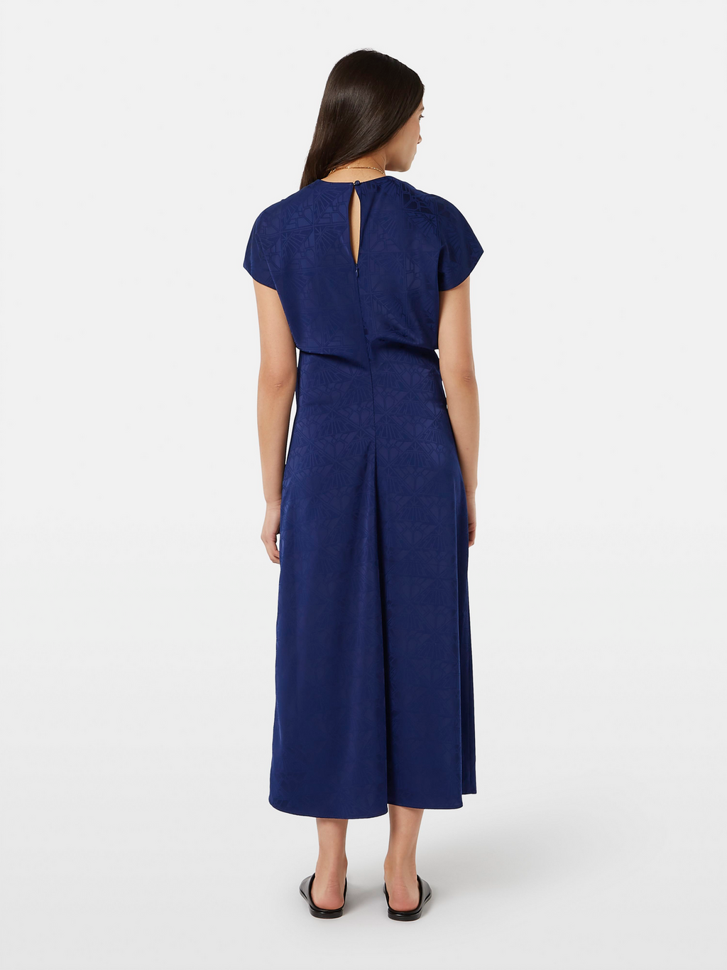 Jacquard Midi Satin Dress