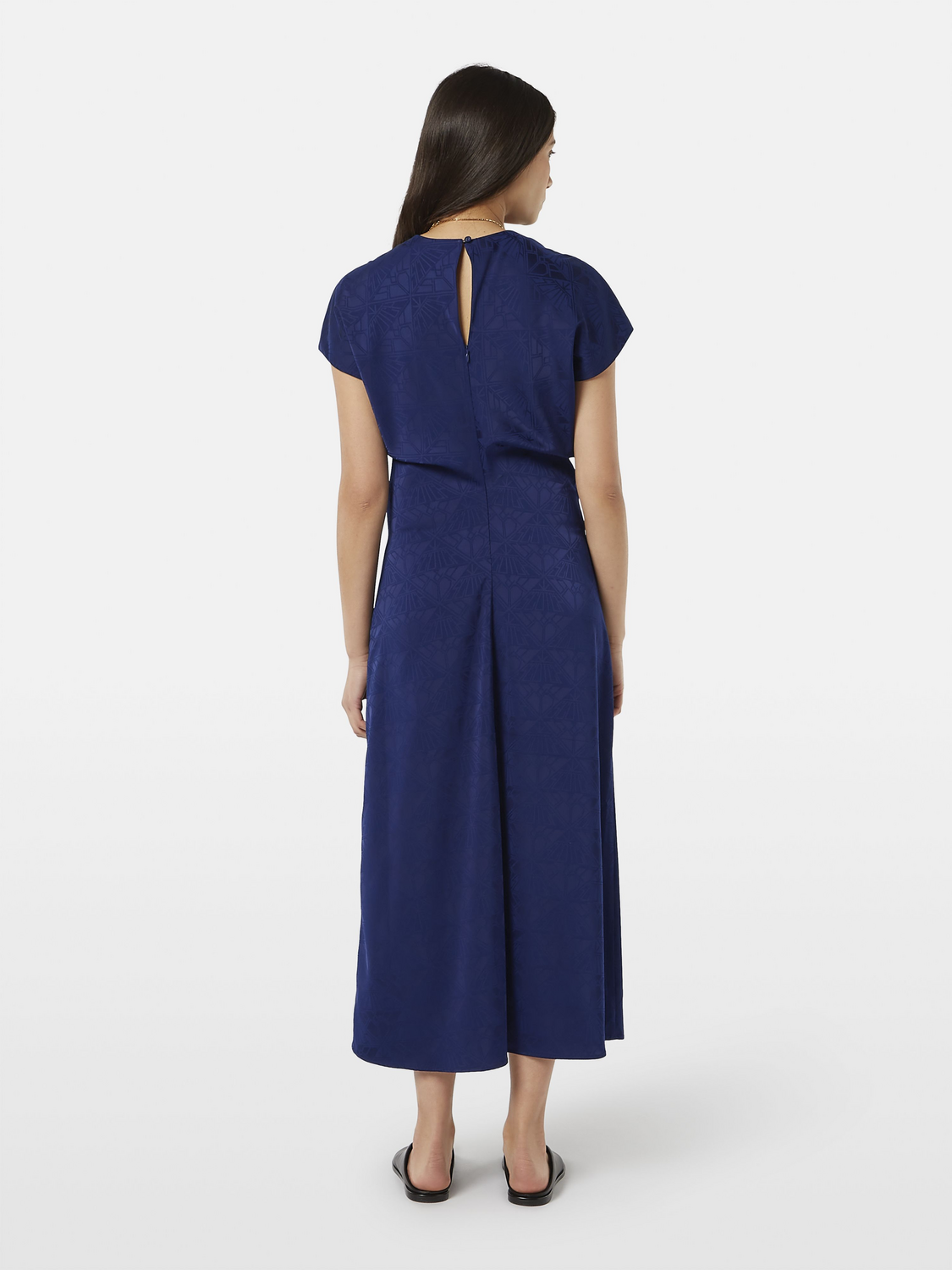 Jacquard Midi Satin Dress