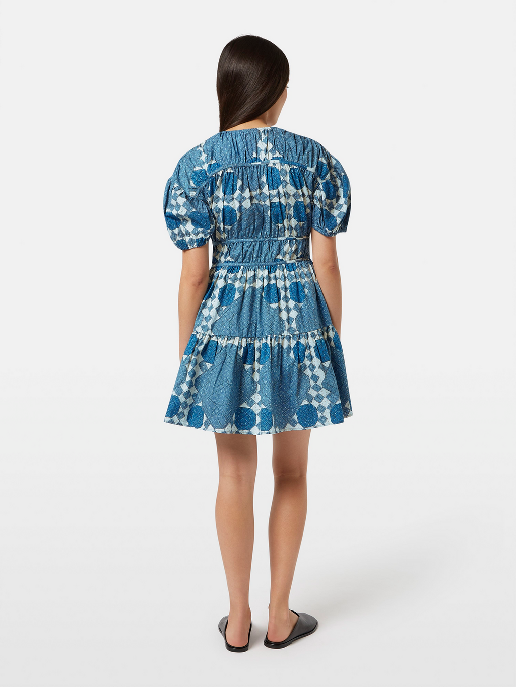 Quilted Gathered Mini Dress