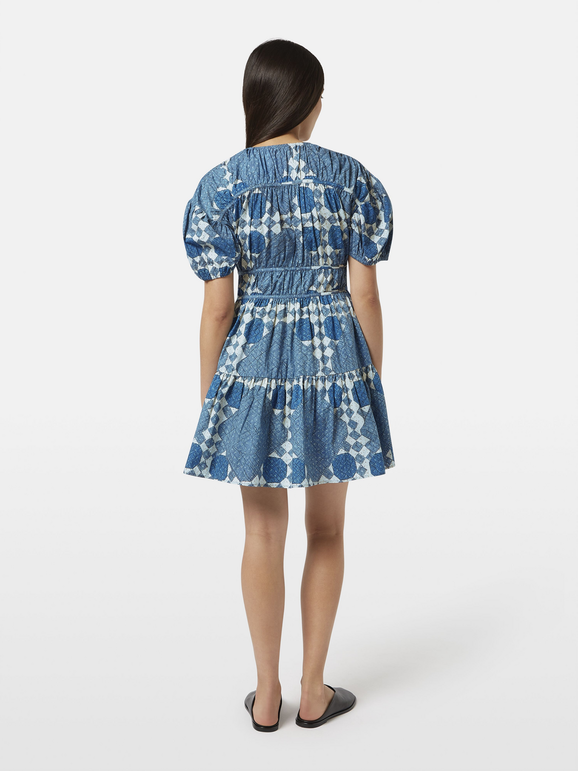 Quilted Gathered Mini Dress