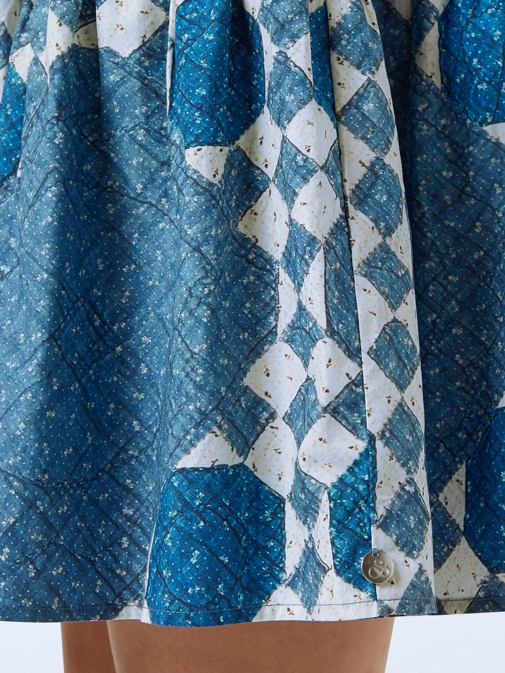 Quilted Gathered Mini Dress