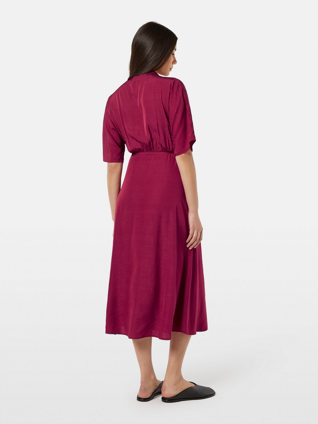 Jacquard Midi Wrap Dress