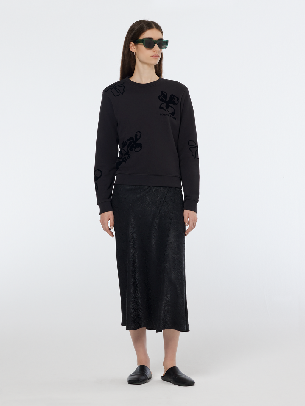 Midi Crushed Satin Wrap Dress