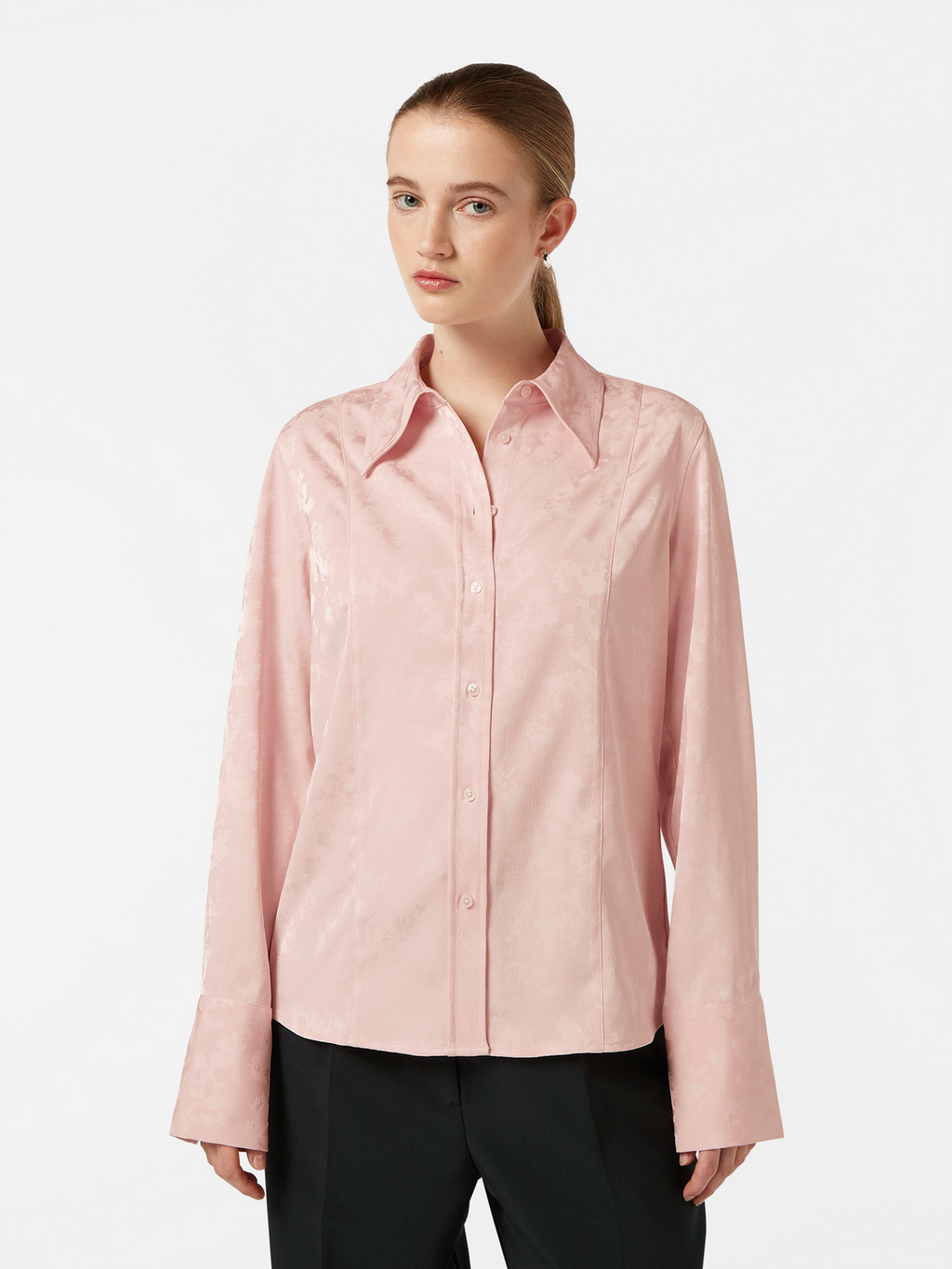 pink satin dress shirt English Factory