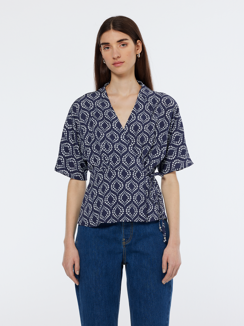 Jacquard Wrap Top