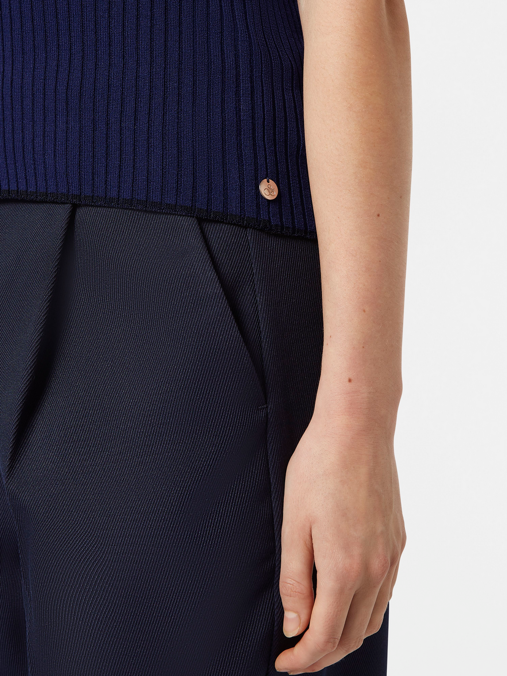 Ribbed Knit Turtleneck Tank