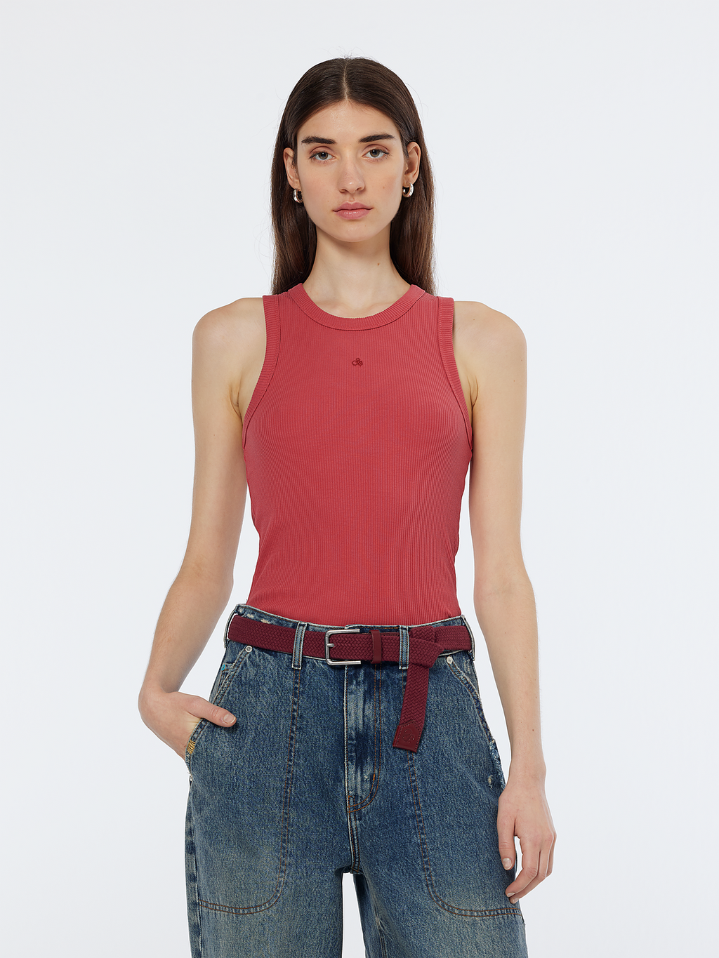 Ribbed Racer Tank Top