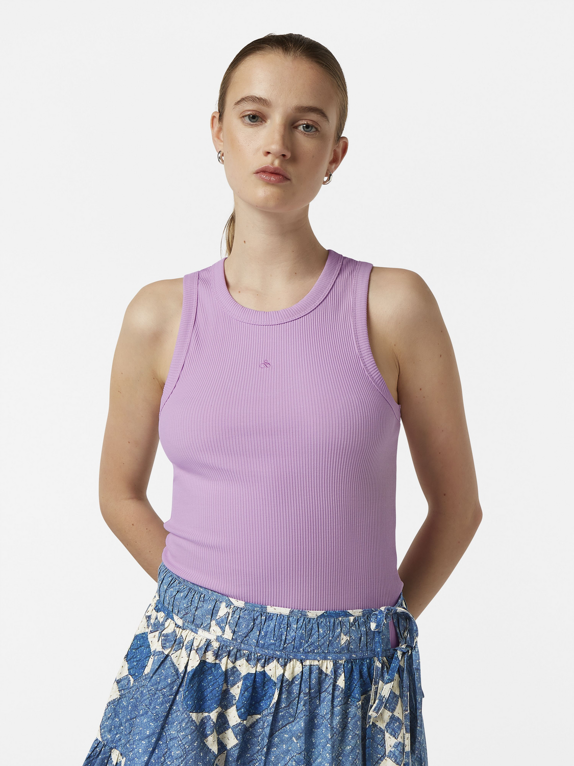 Ribbed Racer Tank Top