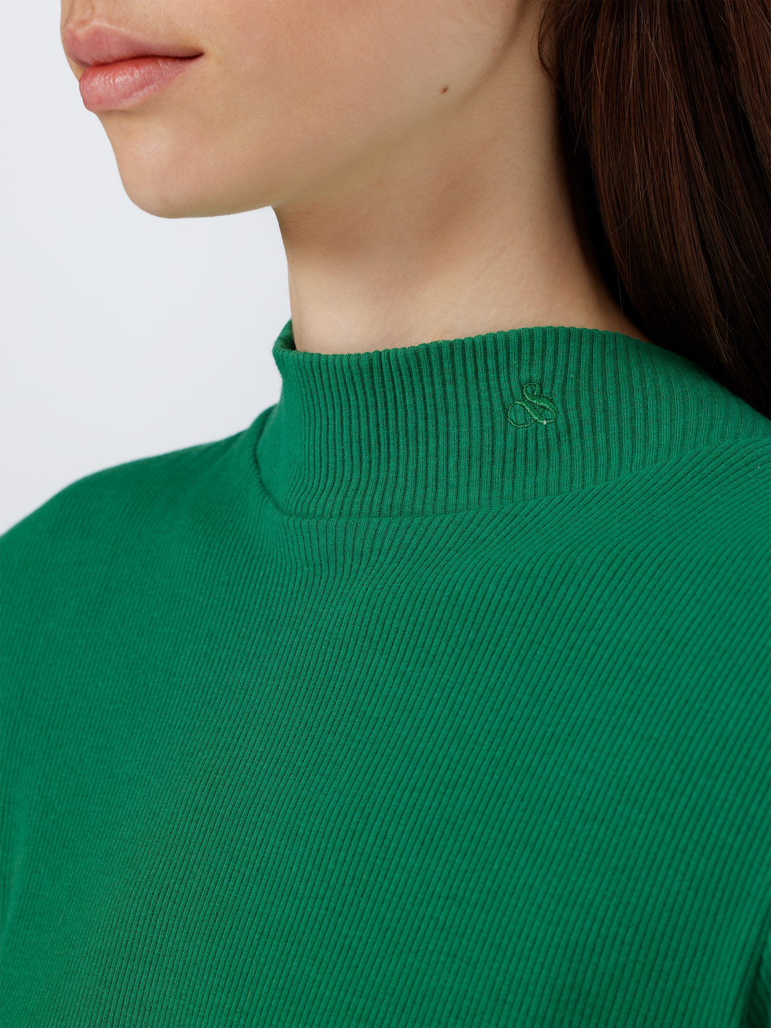 Mock Neck Rib T-Shirt