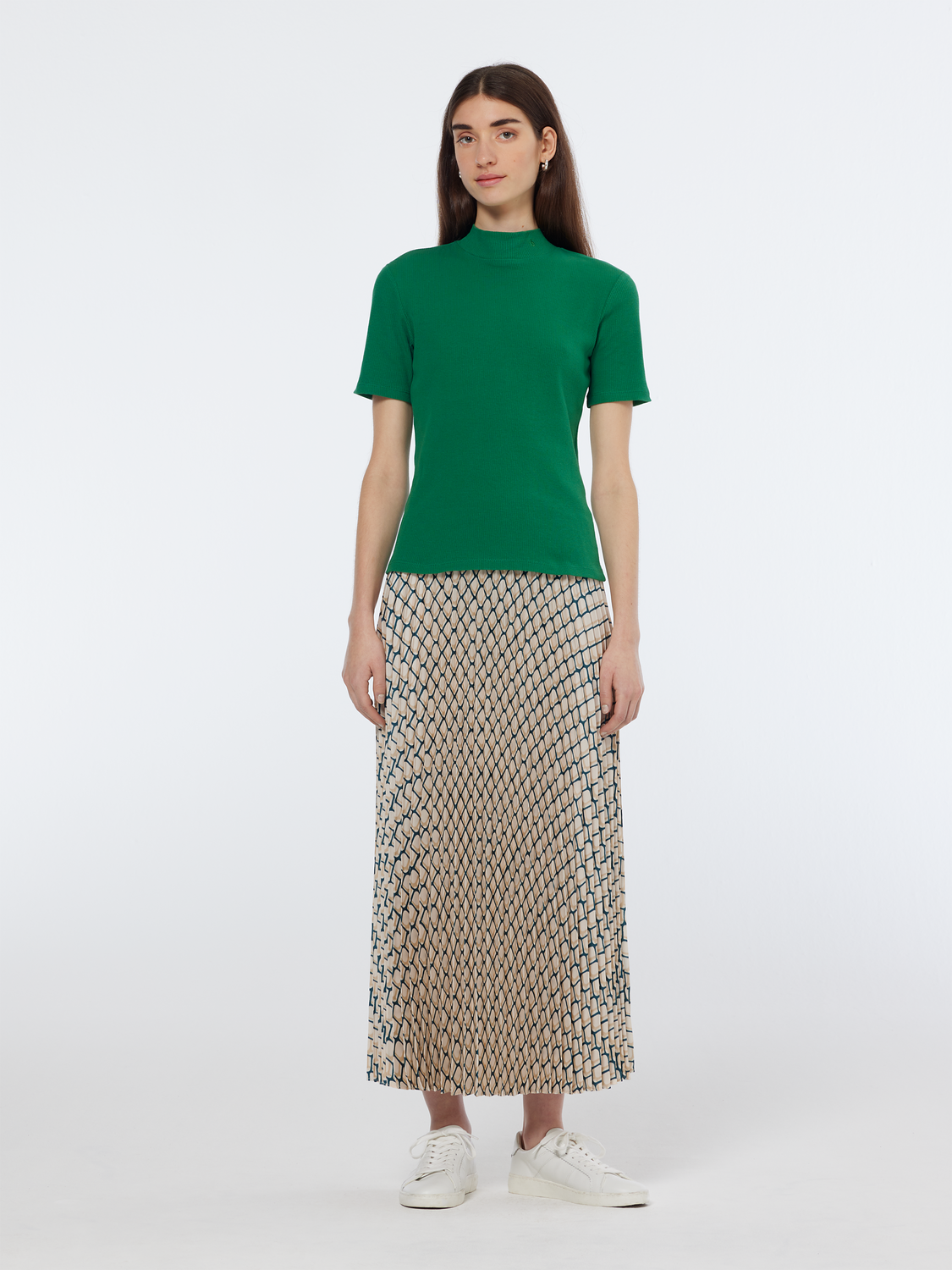 Mock Neck Rib T-Shirt