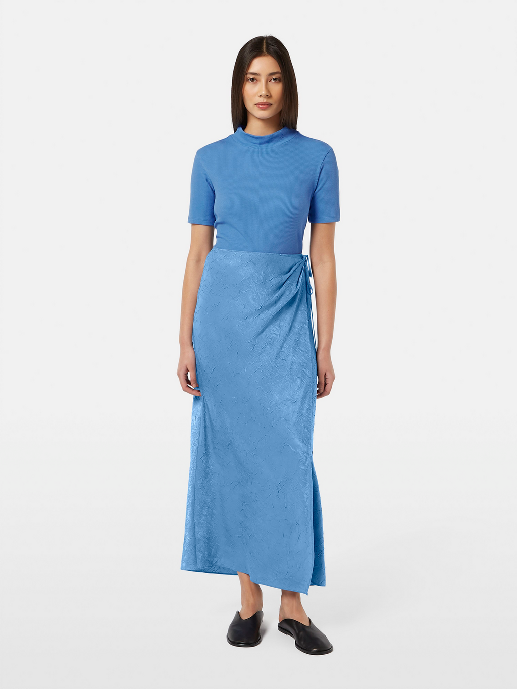 Mock Neck Rib T-Shirt