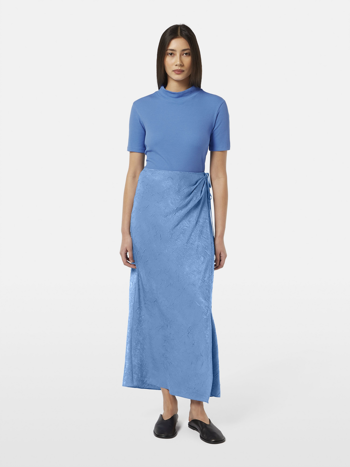 Mock Neck Rib T-Shirt