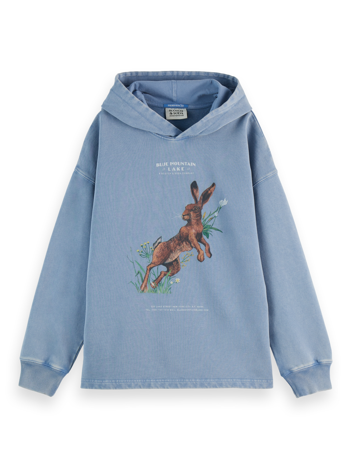 Bunny Washed Artwork Oversized Hoodie