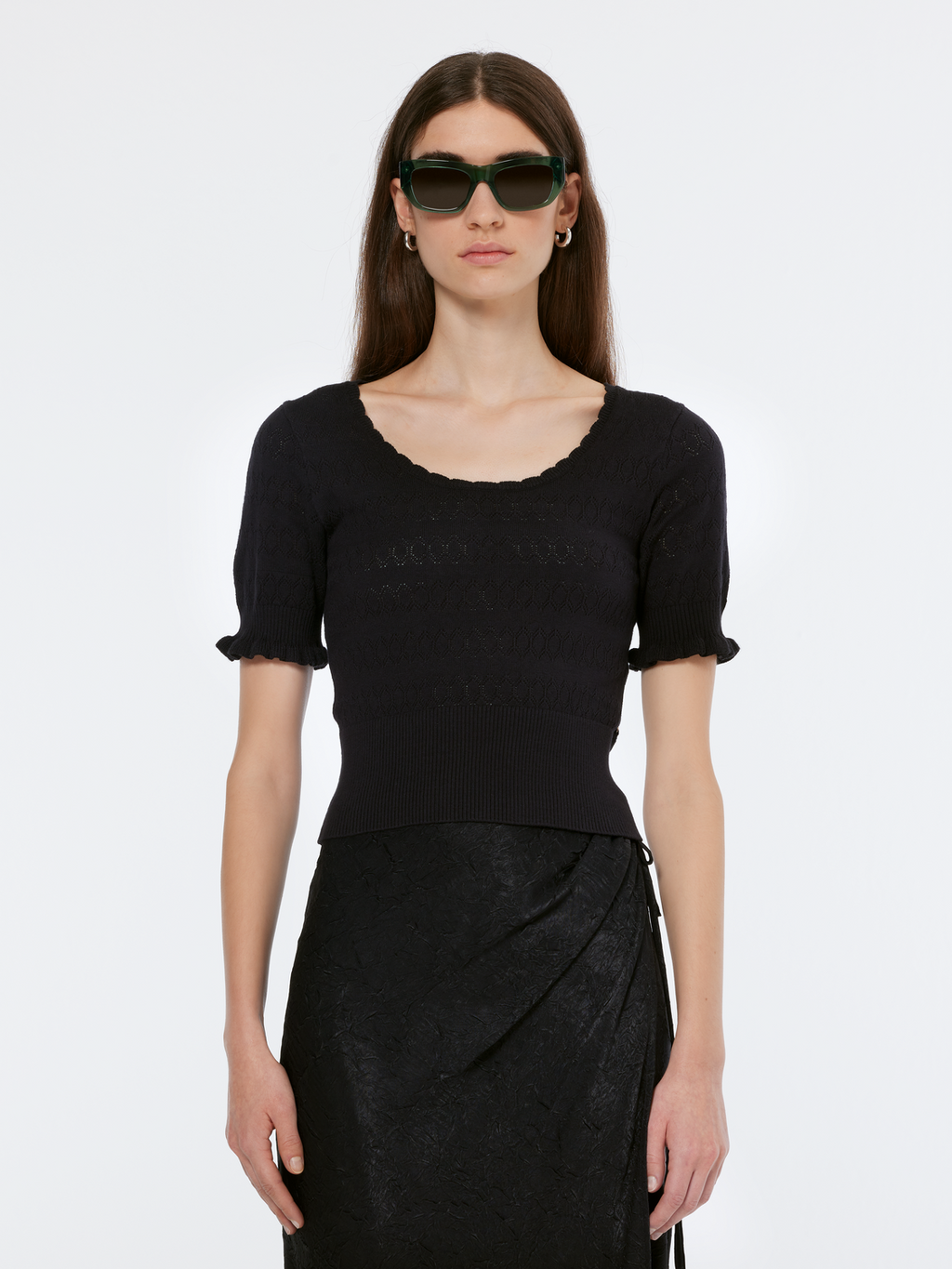 Pointelle Stitch Knit Top