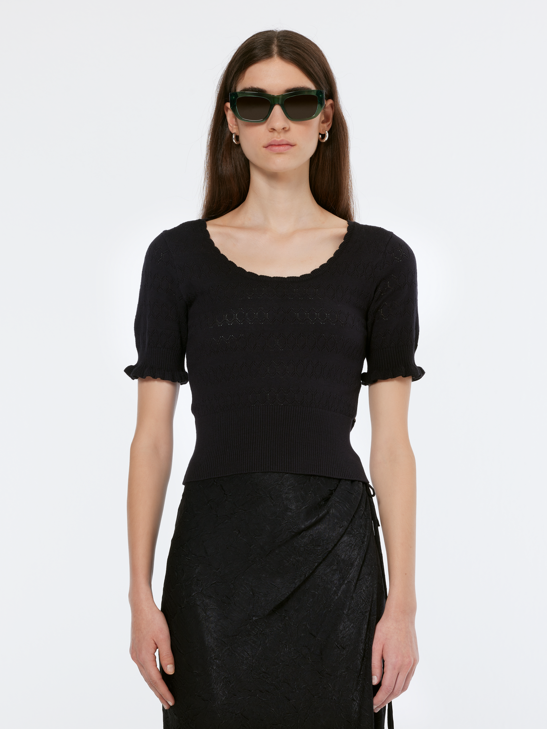 Pointelle Stitch Knit Top